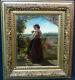 1520 A Beautiful Old Painting Oil On Panel Signed 43cm Lady Venice