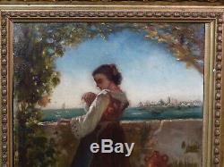 1520 A Beautiful Old Painting Oil On Panel Signed 43cm Lady Venice