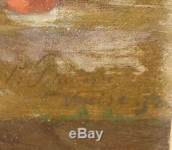 1520 A Beautiful Old Painting Oil On Panel Signed 43cm Lady Venice