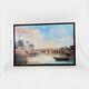 18th Century Antique Painting Oil On Canvas Landscape Bridge Over The Loir