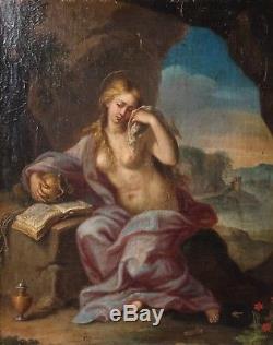 18th Century Old Painting, Saint Madeleine, Oil On Canvas