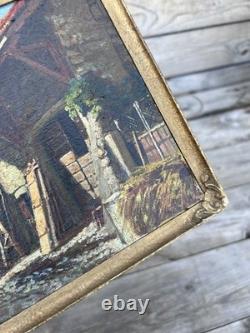 19th Century Italian Miniature Painting Old Oil on Canvas HST Napoléon III