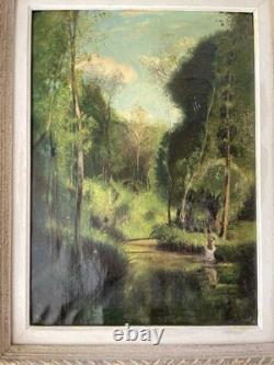 19th Century Old Oil Painting on Canvas