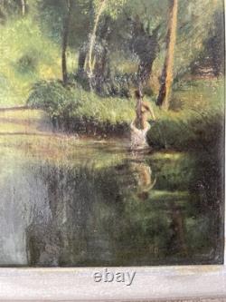 19th Century Old Oil Painting on Canvas