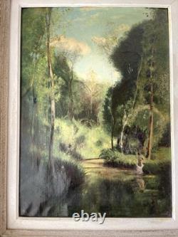 19th Century Old Oil Painting on Canvas