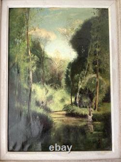 19th Century Old Oil Painting on Canvas