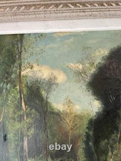 19th Century Old Oil Painting on Canvas