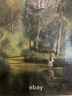 19th Century Old Oil Painting on Canvas