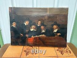 19th Century Old Painting After Rembrandt Oil on Canvas, the Syndic of the Guild