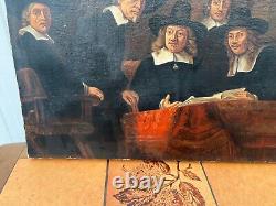 19th Century Old Painting After Rembrandt Oil on Canvas, the Syndic of the Guild