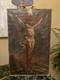 19th Century Old Painting, Oil On Canvas Christ, Religion