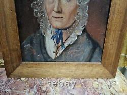 19th century, old portrait of a woman, unsigned oil on panel