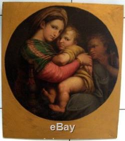 2461 Oil On Panel The Holy Family After Very Old Raphael