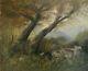 2960 Barbizon School Oil On Canvas Forest, Signed Henry, Old Canvas