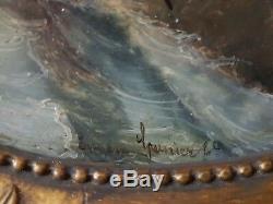 2 Ancient Paintings 1850 Oil On Panels Oval Ecole Francaise XIX ° Signs