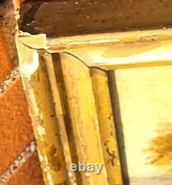 2 Ancient Paintings Signed. Landscape Oil Painting on Wood Panel Style 19th Century