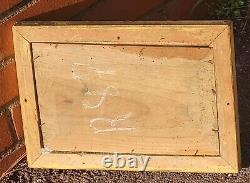 2 Ancient Paintings Signed. Landscape Oil Painting on Wood Panel Style 19th Century