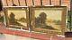 2 Ancient Signed Paintings: Riverside Landscape Oil Painting On Canvas A Res