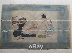 2 Shungas Old Japanese Erotic Paints (18 °) On Fabrics Not Signed