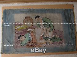 2 Shungas Old Japanese Erotic Paints (18 °) On Fabrics Not Signed