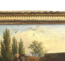 ANCIENT PAINTING MILL of GASNY EPTE OIL on CANVAS FRENCH SCHOOL circa 1830