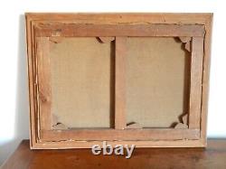 ANCIENT PAINTING Oil on Canvas Artillerymen Resting in a Trench Signed LAFITTE