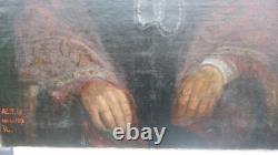ANCIENT TABLEAU Oil on canvas PORTRAIT WOMAN 1853