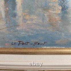 A. Coutanceau Le Pont-neuf 1946 Former Painting Hst Oil On Canvas Box Paris