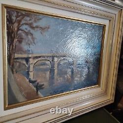 A. Coutanceau Le Pont-neuf 1946 Former Painting Hst Oil On Canvas Box Paris