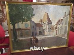 A Gaetan, Ancient Painting Oil On Canvas Date 1949