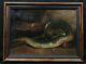 A. Lambert (19th) Old Oil On Canvas Still Life With Fish Hst Marine