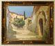 A Corner Of Old Hyères Large Oil On Canvas Antique Frame