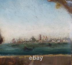 Aa 1520 Beautiful Old Oil Painting On Sign 43cm Signed By Miss Venice