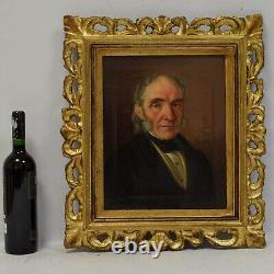 About 1850 Ancient Oil Painting On Canvas Portrait Of A Man 52x45 CM