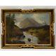 About 1900 Ancient Oil Painting On Canvas Landscape With River 76x58 Cm