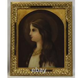 About 1900 Ancient Oil Painting Portrait Perhaps Marie-madeleine56x46