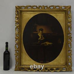 About 1900 Ancient Painting Copy Former Master Toothblower 76x67 CM
