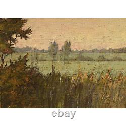 About 1950 Ancient Oil Painting Landscape 39x32 CM
