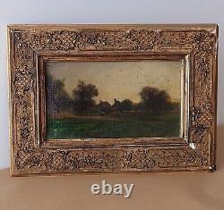 Adolphe Appian, Landscape, Oil on Canvas Framed, Antique Painting