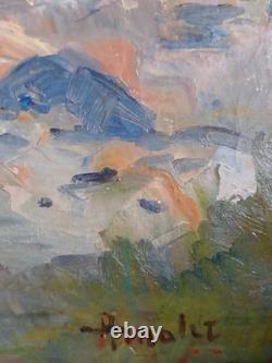 Albert Malet, Old Painting, Oil on Canvas, 65 x 45 cm