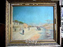 Ancien Table Of Military Soldates Francais Guerre1870 Oil On Panneau Signed