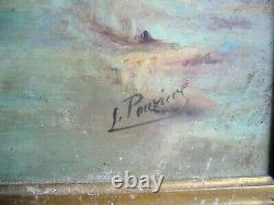 Ancien Table Of Military Soldates Francais Guerre1870 Oil On Panneau Signed