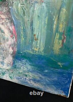 Ancient 1960 Painting Oil On Canvas Bouquet Of Flowers Signature To Identify