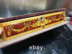 Ancient Box A Glove Napoleon Iii, Painting On Zinc, Putti, Angelot, Xixeme, Woman