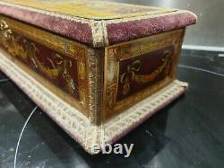 Ancient Box A Glove Napoleon Iii, Painting On Zinc, Putti, Angelot, Xixeme, Woman