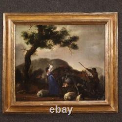 Ancient Bucolic Painting Oil Painting On Canvas Landscape 17th Century 600