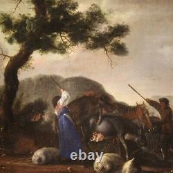 Ancient Bucolic Painting Oil Painting On Canvas Landscape 17th Century 600