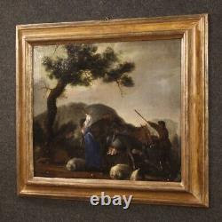 Ancient Bucolic Painting Oil Painting On Canvas Landscape 17th Century 600