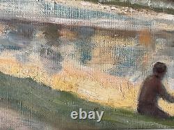 Ancient Impressionist Painting Oil on Canvas