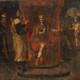 Ancient Italian Canvas Tableau Biblical Scene Oil Painting 17th Century Art
